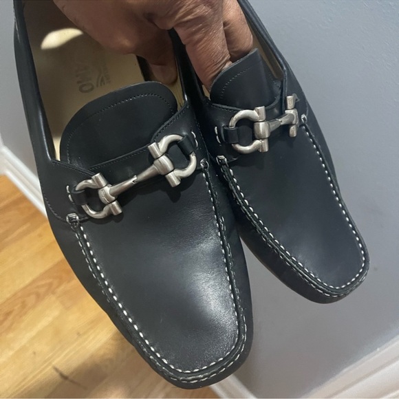 Salvatore Ferragamo Other - Salvatore Ferragamo Black Leather Loafers with Horsebit Detail Sz 10.5 EE
